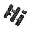Mikrofon bezprzewodowy podwójny Lightning / USB C Hoco L20A czarny