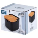 Cukierniczka Cukiernica Z Pokrywką Łyżeczką Ceramiczna Czarna VILDE 250 ml