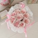 Flower box, bukiet zapachowych kwiatów mydlanych w pudełku, LED 9szt. BUK33R