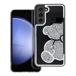 Futerał do Samsung A56 5G Teddy Bear srebrny