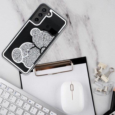 Futerał do Samsung A56 5G Teddy Bear srebrny