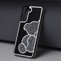 Futerał do Samsung A56 5G Teddy Bear srebrny
