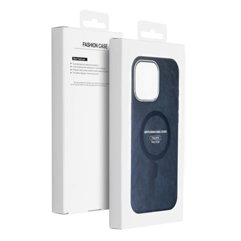 Futerał do iPhone 16 PRO MAX Gentleman Mag Cover zgodny z MagSafe granatowy