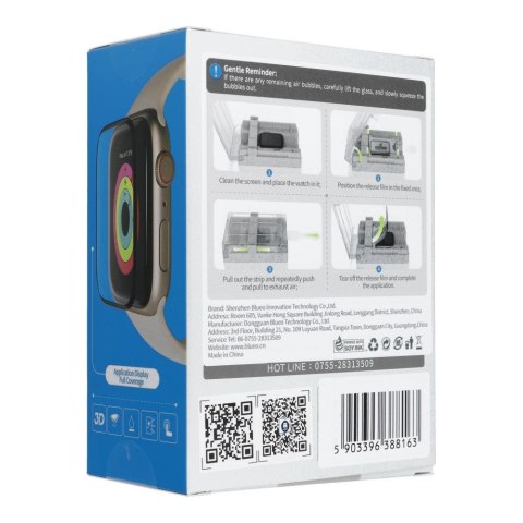 Szkło Hartowane 5D Mr. Monkey Glass - do Apple Watch 10/11 42MM czarny (Anti-Static Strong HD)