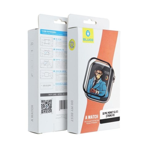 Szkło Hartowane 5D Mr. Monkey Glass - do Apple Watch SE / SE 2 / SE 3 40MM czarny (Anti-Static Strong HD)