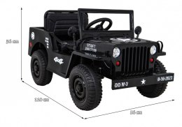 Autko Wojskowe Retro dla dzieci Czarny + Napęd 4x4