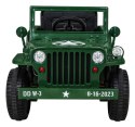 Autko Wojskowe Retro dla dzieci Zielony + Napęd 4x4 + Pilot + 2 Bagażniki