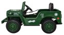 Autko Wojskowe Retro dla dzieci Zielony + Napęd 4x4 + Pilot + 2 Bagażniki