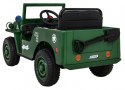 Autko Wojskowe Retro dla dzieci Zielony + Napęd 4x4 + Pilot + 2 Bagażniki