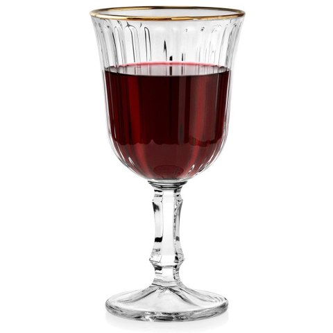 Kieliszek Ryflowany 220 ml Złoty Rant do Wina Deserów Napojów