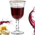Kieliszek Ryflowany 220 ml Złoty Rant do Wina Deserów Napojów