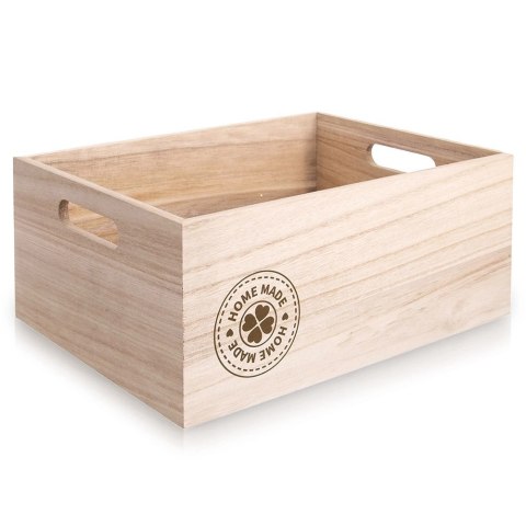 Skrzynka Drewniana HOME MADE z Uchwytami 26 cm Organizer Prezent