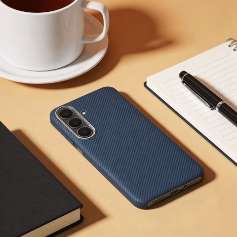 Futerał do Samsung A56 Kevlar zgodny z MagSafe niebieski