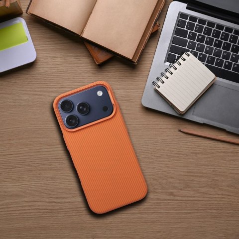Futerał do iPhone 16 PRO Kevlar zgodny z MagSafe pomarańczowy
