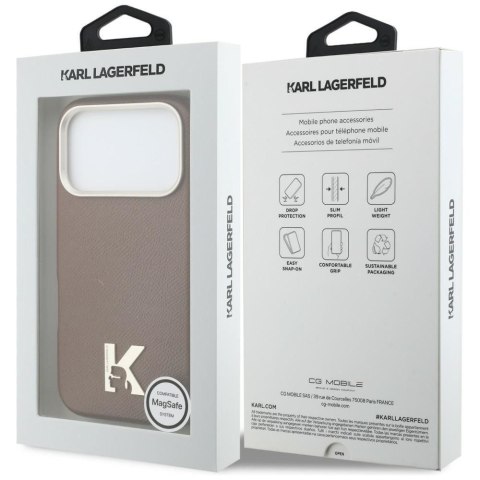 KARL LAGERFELD futerał do IPHONE 17 Pro Max kompatybilny z MagSafe KLHMP17X5PGFKHGW (Karl Head Logo) brązowy