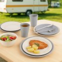 Zestaw 6 Talerzy Obiadowych 23,5 cm Szare Nietłukące do Mikrofali