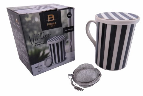 Kubek z zaparzaczem porcelanowy PRIMA DECO Vertica 380 ml