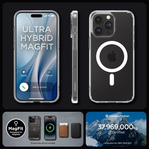 SPIGEN futerał ULTRA HYBRID MAG kompatybilny z MagSafe do IPHONE 15 Pro white