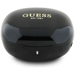 Słuchawki bezprzewodowe douszne Guess TWS Flat Classic Logo Electroplated czarne