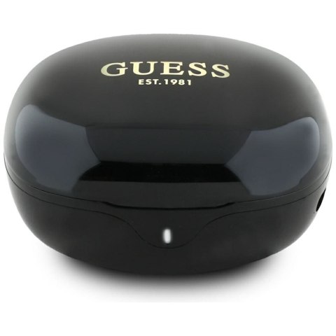 Słuchawki bezprzewodowe douszne Guess TWS Flat Classic Logo Electroplated czarne