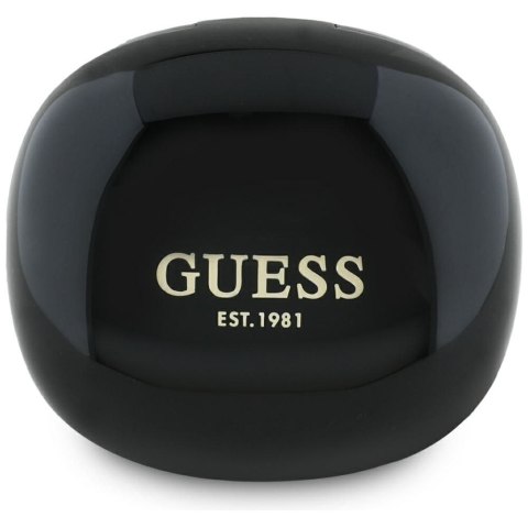 Słuchawki bezprzewodowe douszne Guess TWS Flat Classic Logo Electroplated czarne