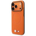 BMW futerał do IPHONE 17 Pro Max kompatybilny z MagSafe BMHMP17X25PFWSMO (PU FW Metal Logo) pomarańczowy