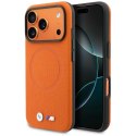 BMW futerał do IPHONE 17 Pro kompatybilny z MagSafe BMHMP17L25PFWSMO (PU FW Metal Logo) pomarańczowy