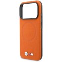 BMW futerał do IPHONE 17 Pro kompatybilny z MagSafe BMHMP17L25PFWSMO (PU FW Metal Logo) pomarańczowy