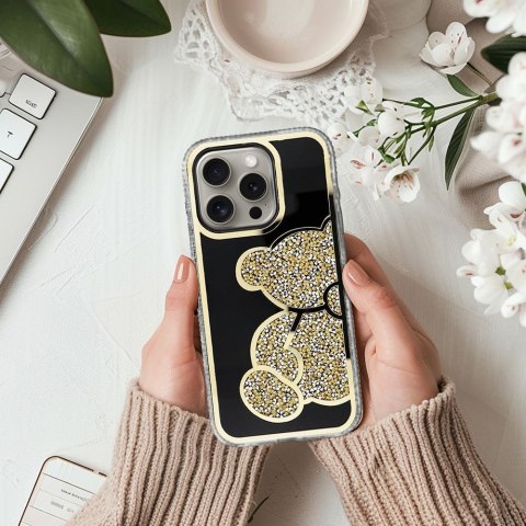 Futerał do iPhone 13 Teddy Bear złoty