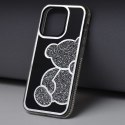 Futerał do iPhone 15 Teddy Bear srebrny