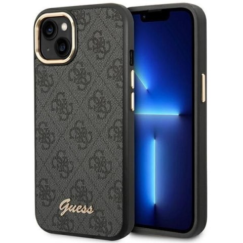 GUESS futerał do IPHONE 13 / 14 / 15 GUHCP14SHG4SHK (4G Vintage Gold Logo) czarny