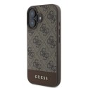 GUESS futerał do IPHONE 16 GUHCP16SG4GLBR (PC/TPU 4G PU Bottom Stripe) brązowy