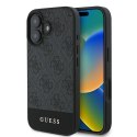 GUESS futerał do IPHONE 16 Plus GUHCP16MG4GLGR (PC/TPU 4G PU Bottom Stripe) szary