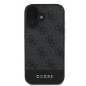 GUESS futerał do IPHONE 16 Plus GUHCP16MG4GLGR (PC/TPU 4G PU Bottom Stripe) szary