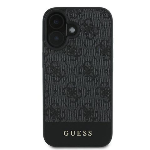 GUESS futerał do IPHONE 16 Plus GUHCP16MG4GLGR (PC/TPU 4G PU Bottom Stripe) szary