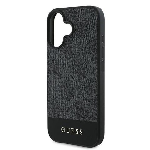 GUESS futerał do IPHONE 16 Plus GUHCP16MG4GLGR (PC/TPU 4G PU Bottom Stripe) szary