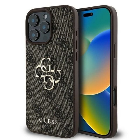 GUESS futerał do IPHONE 16 Pro GUHCP16L4GMGBR (4G PU Big Logo) brązowy