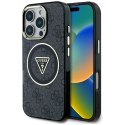 GUESS futerał do IPHONE 16 Pro kompatybilny z MagSafe GUHMP16LHG4PRTGK (IML Metal Glitter 4G Circle Triangle) czarny