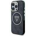 GUESS futerał do IPHONE 16 Pro kompatybilny z MagSafe GUHMP16LHG4PRTGK (IML Metal Glitter 4G Circle Triangle) czarny
