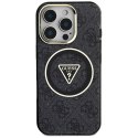 GUESS futerał do IPHONE 16 Pro kompatybilny z MagSafe GUHMP16LHG4PRTGK (IML Metal Glitter 4G Circle Triangle) czarny