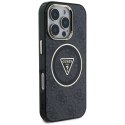 GUESS futerał do IPHONE 16 Pro kompatybilny z MagSafe GUHMP16LHG4PRTGK (IML Metal Glitter 4G Circle Triangle) czarny