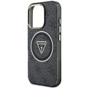 GUESS futerał do IPHONE 16 Pro kompatybilny z MagSafe GUHMP16LHG4PRTGK (IML Metal Glitter 4G Circle Triangle) czarny
