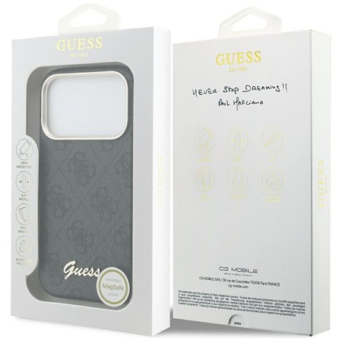 GUESS futerał do IPHONE 17 Pro Max kompatybilny z MagSafe GUHMP17X5P4FWMSK (PU FW 4G Script) czarny