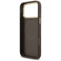 GUESS futerał do IPHONE 17 Pro Max kompatybilny z MagSafe GUHMP17XP4GRMDEW (PU W/ 4G Strass Logo) brązowy