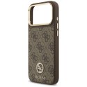 GUESS futerał do IPHONE 17 Pro Max kompatybilny z MagSafe GUHMP17XP4GRMDEW (PU W/ 4G Strass Logo) brązowy