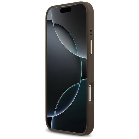 GUESS futerał do IPHONE 17 Pro Max kompatybilny z MagSafe GUHMP17XP4GRMDEW (PU W/ 4G Strass Logo) brązowy