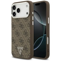 GUESS futerał do IPHONE 17 Pro Max kompatybilny z MagSafe GUHMP17XP4TSRCMW (PU 4G W/Triangle Logo SL) brązowy