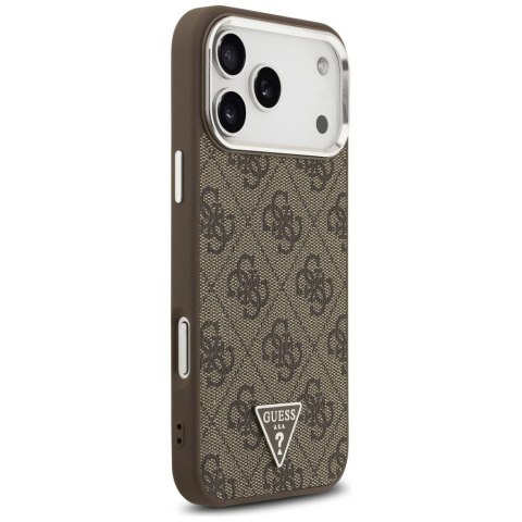 GUESS futerał do IPHONE 17 Pro Max kompatybilny z MagSafe GUHMP17XP4TSRCMW (PU 4G W/Triangle Logo SL) brązowy