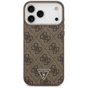 GUESS futerał do IPHONE 17 Pro Max kompatybilny z MagSafe GUHMP17XP4TSRCMW (PU 4G W/Triangle Logo SL) brązowy