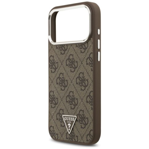 GUESS futerał do IPHONE 17 Pro Max kompatybilny z MagSafe GUHMP17XP4TSRCMW (PU 4G W/Triangle Logo SL) brązowy